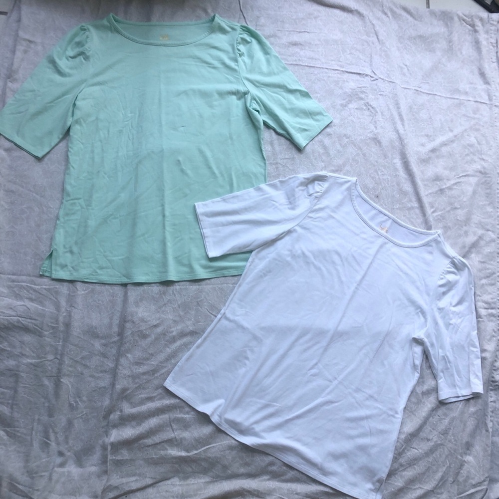 Mint green and white casual short sleeve tops bundle lot